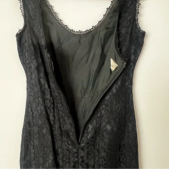 Vintage 80s 90s Lace Black Dress by Magali Collection - Picture 6 of 8